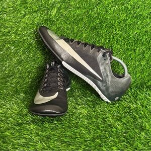 Size 10 - Mens Nike Zoom Rival Sprint Black Silver Track Spikes - DC8753-001